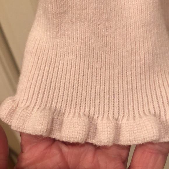 Loft -Medium -Blush Pink - Mock Turtleneck Sweater with Ruffle Sleeve Hem - Picture 3 of 6